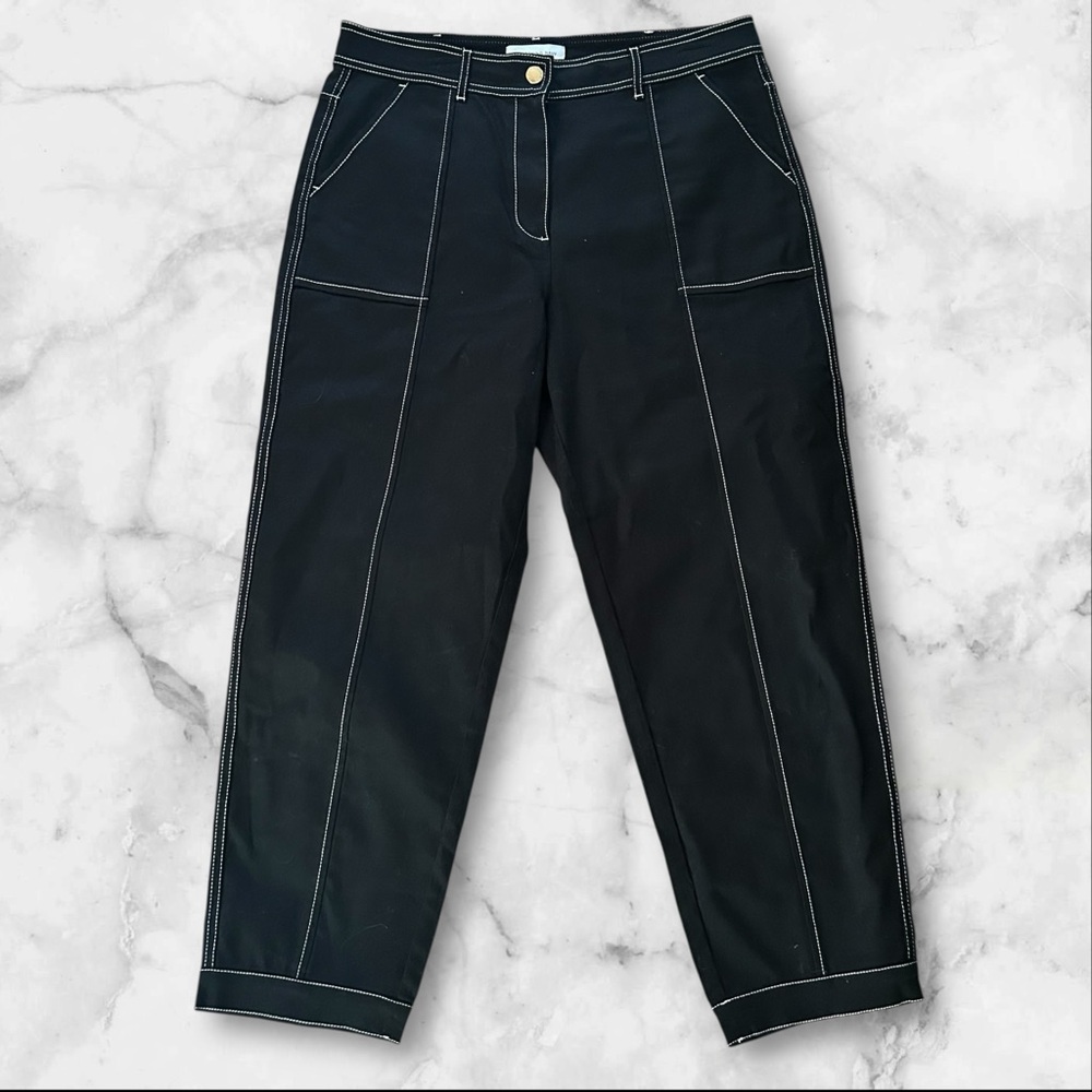 Something Navy Black‎ Wide Leg contrast stitch trousers size 16 New - Picture 4 of 9